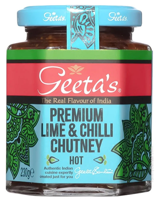 Geeta's Premium Lime & Chilli Chutney Hot 230g